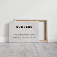 Success Definition Canvas Art | Bold Motivational Typography Print for Home Office, Gym or Entrepreneur Décor