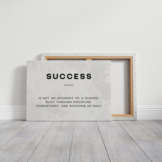 Success Definition Canvas Art | Bold Motivational Typography Print for Home Office, Gym or Entrepreneur Décor