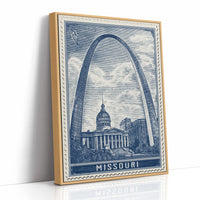Missouri Arch Vintage Travel Stamp