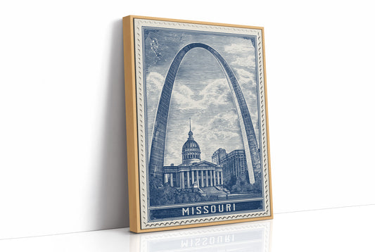 Missouri Arch Vintage Travel Stamp