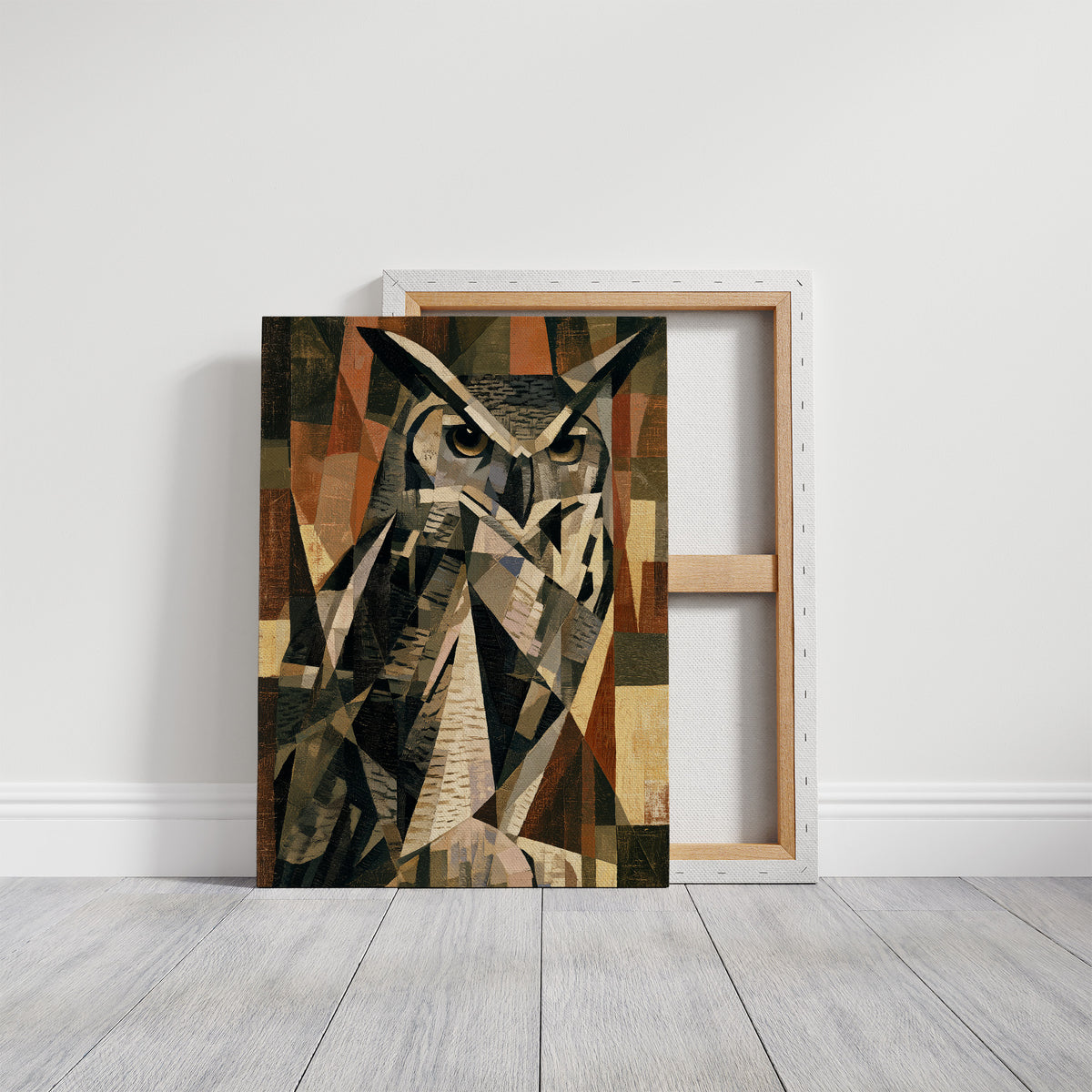 Cubist Great Horned Owl