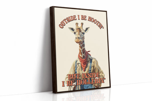 Outside I Be Hootin Giraffe Humor