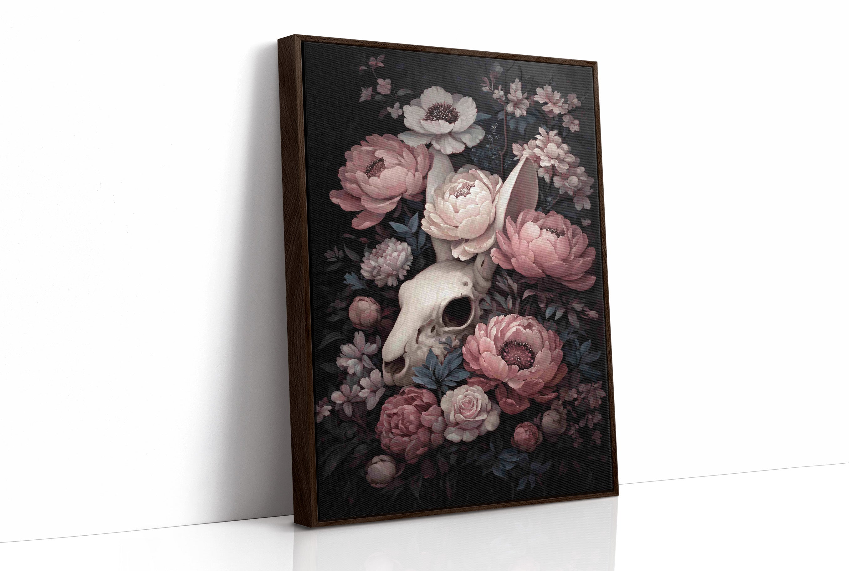 Skull Blossoms Against Velvet Night
