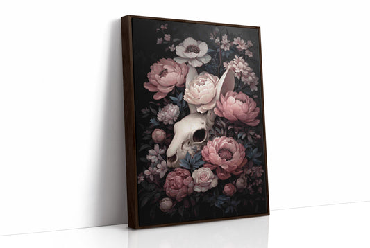 Skull Blossoms Against Velvet Night