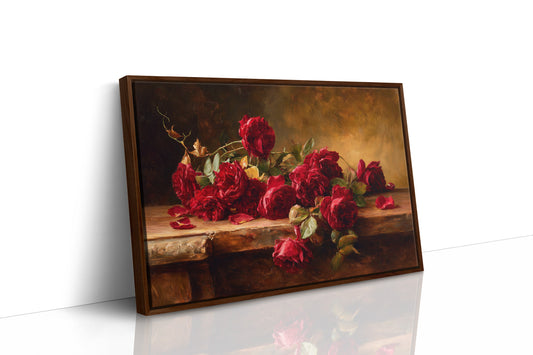 Crimson Blooms Among Literary Treasures