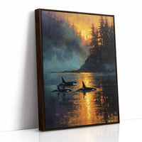 Three Orcas at the Golden Hour