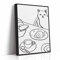 Morning Croissants Tempt Curious Cat
