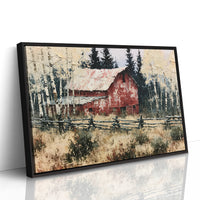 Weathered Red Barn at Aspen's Edge