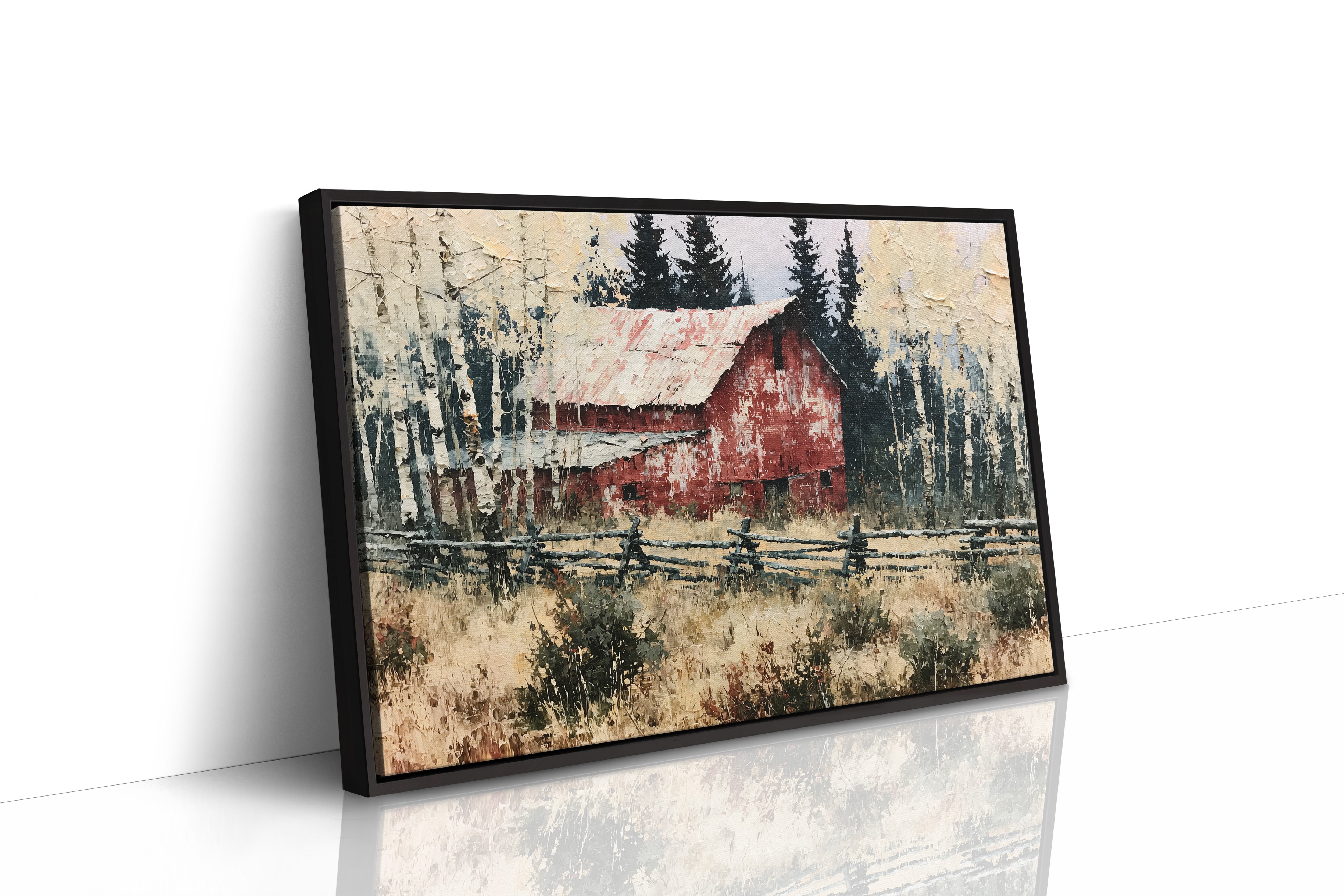 Weathered Red Barn at Aspen's Edge