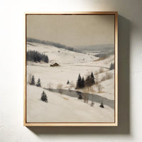 A Cabin Stands Amidst Winter's Embrace