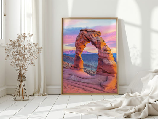 Delicate Arch at Dusk in Painted Sky