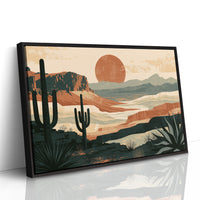 Retro Sun Over Saguaro Country