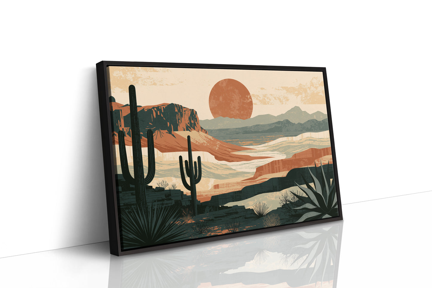 Retro Sun Over Saguaro Country