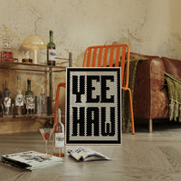 Yeehaw Mosaic Western Shout in Black