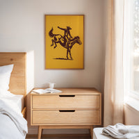 Vintage Rodeo Cowboy Silhouette Print