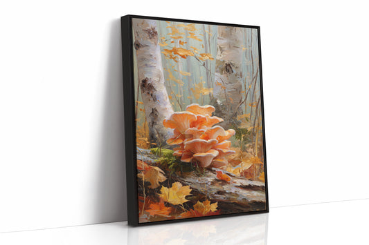 Autumn Mushrooms Dance Among Birch Trees