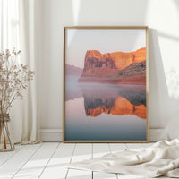 Desert Cliffs Reflected in Morning Mist