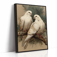 Two White Doves at Rest