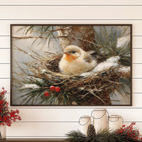 Winter Sparrow Finds Holly Haven