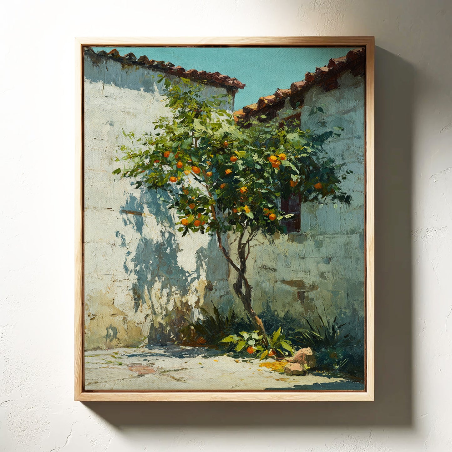 Oranges Beneath the Sunlit Wall