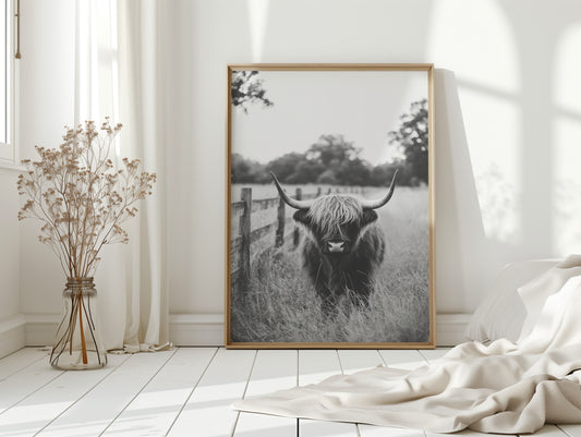 Highland Gaze in Black and White