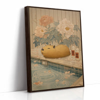 Poolside Capybara Dreams Of Peonies