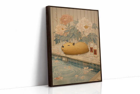 Poolside Capybara Dreams Of Peonies