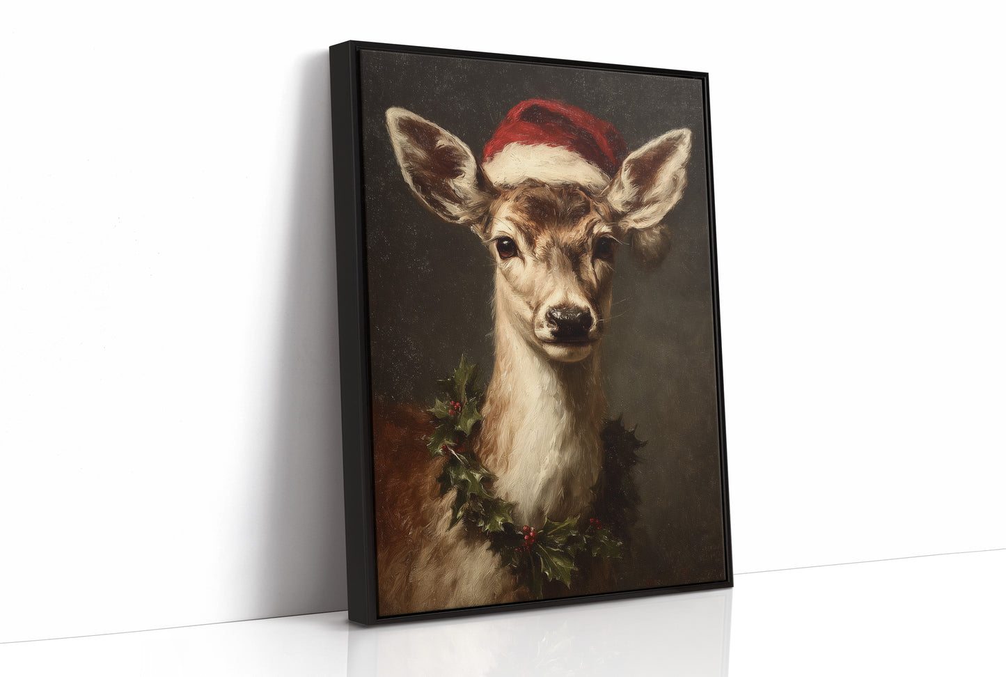 Fawn in a Santa Hat
