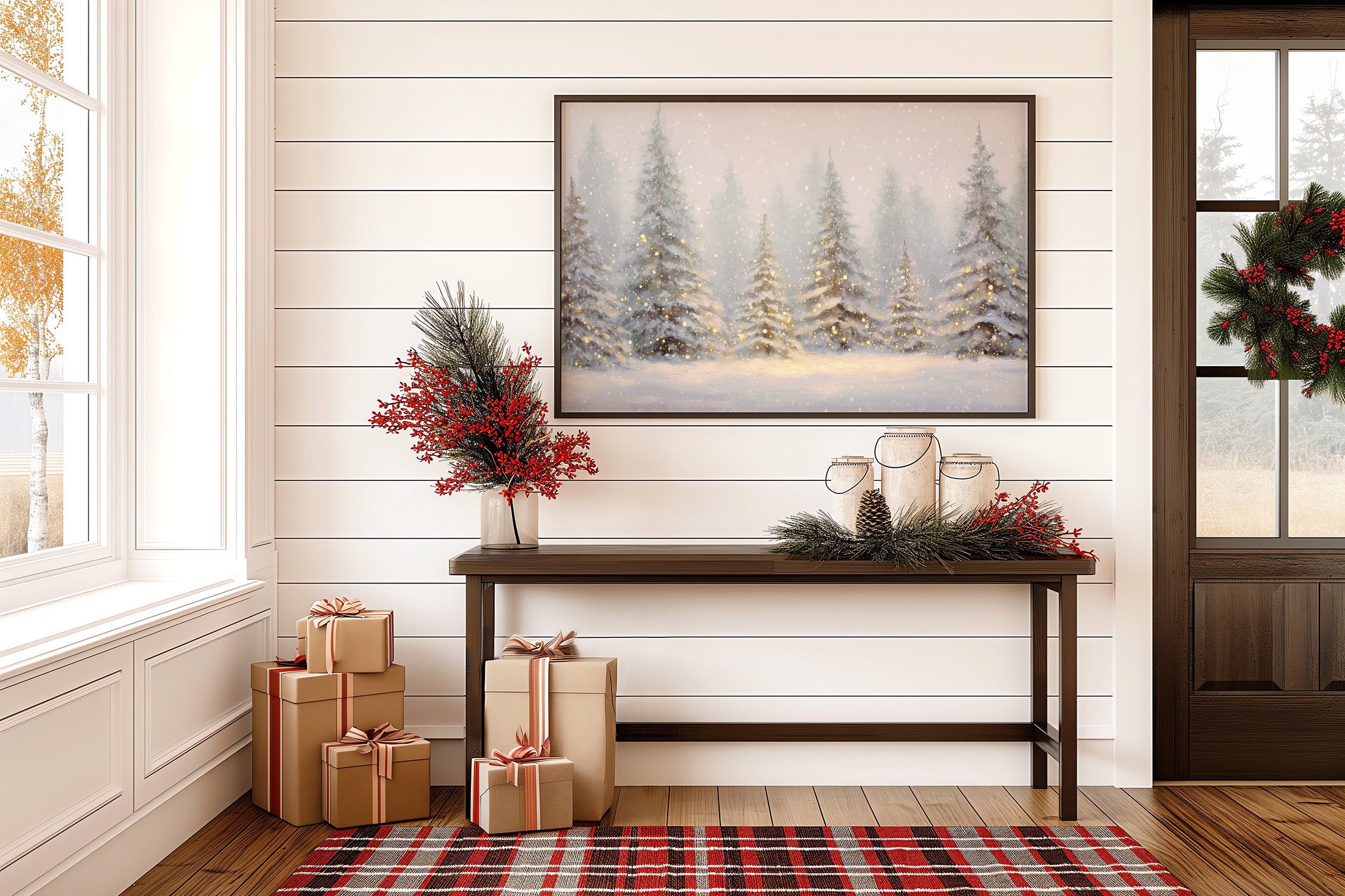Evergreens Dance Through Winter's Glow