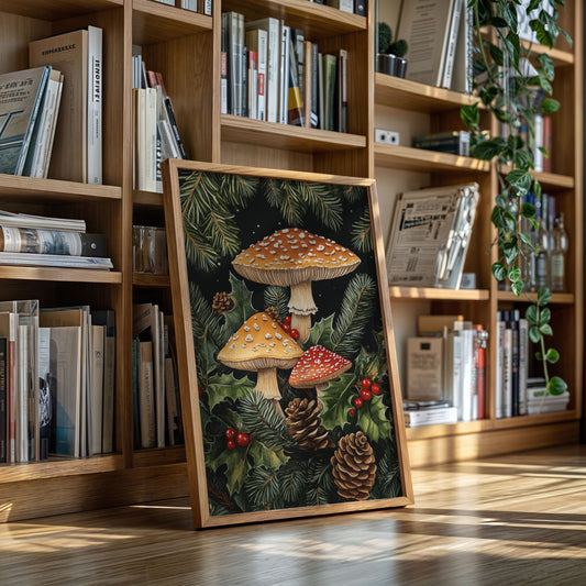 Enchanted Mushroom Forest Print - Woodland Holiday Decor - Gallery Canvas image 10