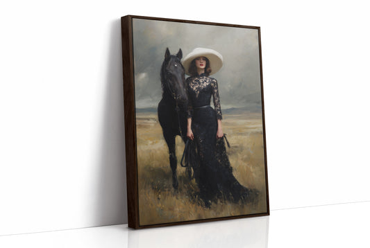 Ebony Steed Meets Golden Prairie