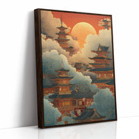 Sacred Temples Float Among Sunset Clouds