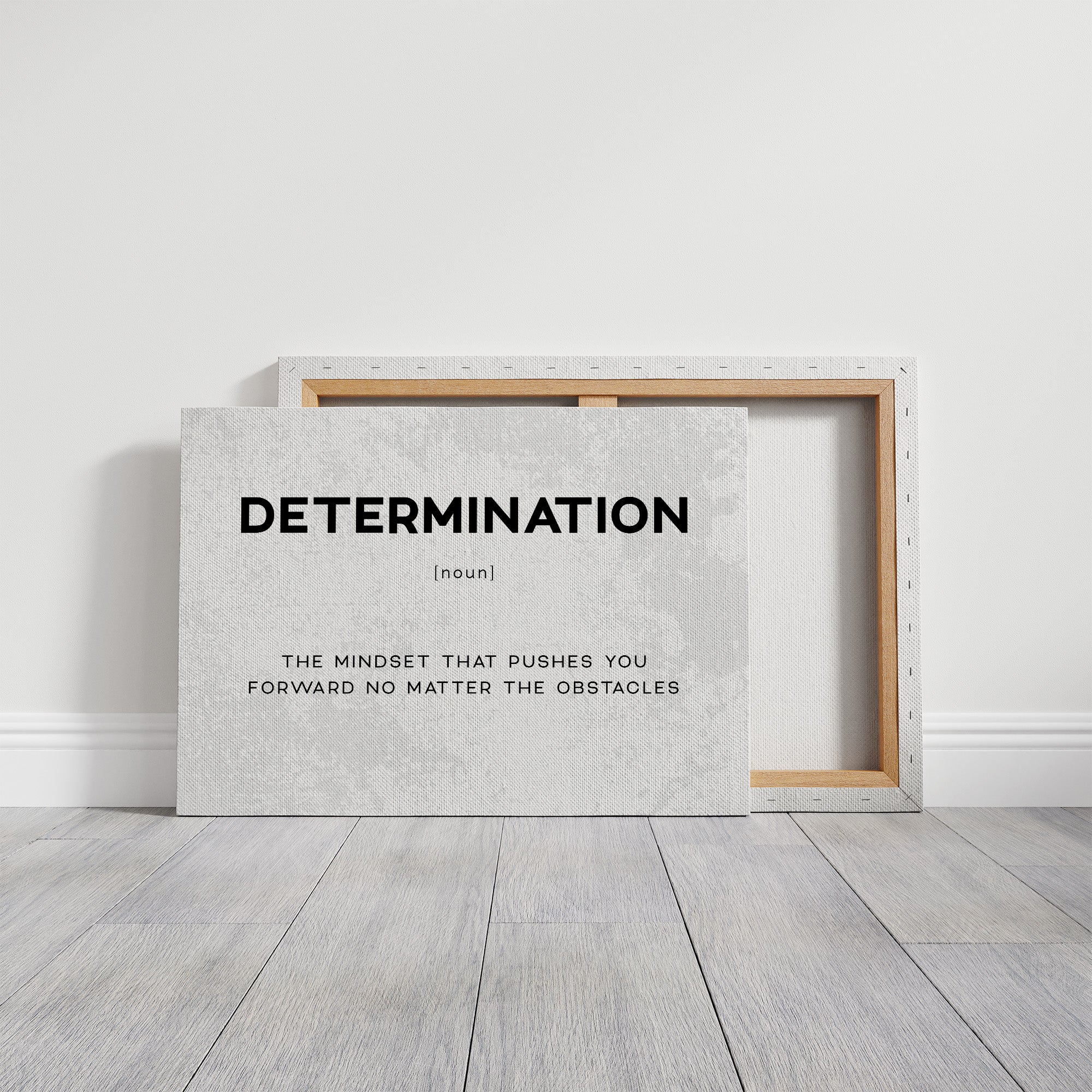 Determination Definition Canvas Art | Bold Motivational Typography Print for Home Office, Gym or Entrepreneur Décor