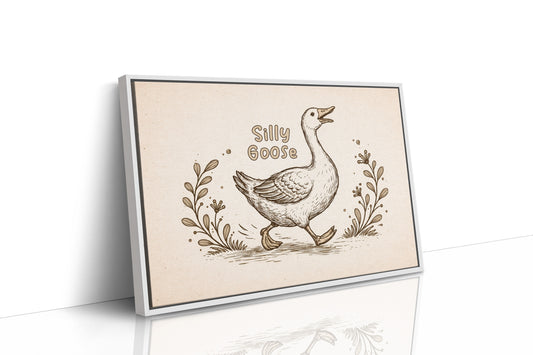Whimsical Waddle Through Sepia Fields