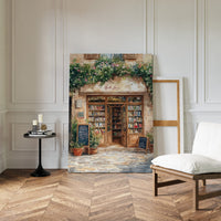 Charming French Bookstore – Vintage European Street Scene Wall Art
