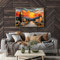 Saguaros Dance Under Fire Skies