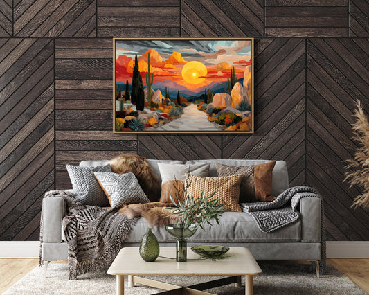 Saguaros Dance Under Fire Skies
