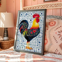 Morning Rooster Meets Portuguese Tiles