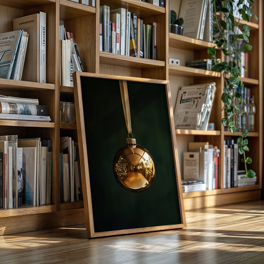 Golden Ornament Photography Print - Elegant Holiday Decor - Gallery Canvas image 14