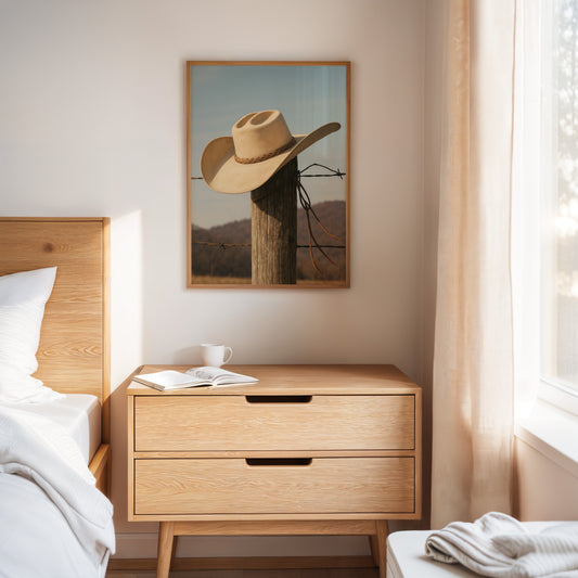 Cowboy Hat on Fence Post