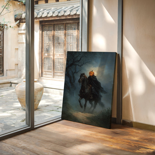 Headless Horseman Gothic Canvas Print - Enigmatic Wall Art - Gallery Canvas image 1