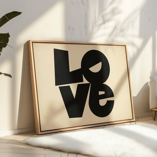 LOVE Modern Block Typography Print