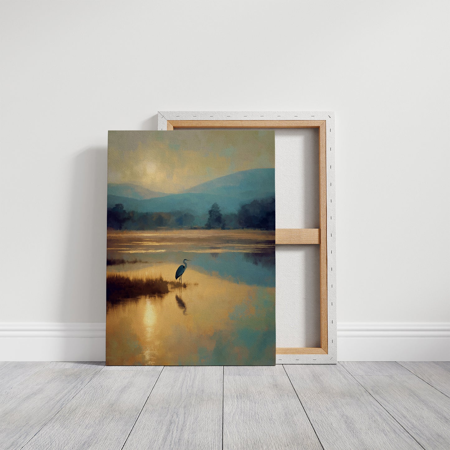 Heron's Dawn On Still Waters