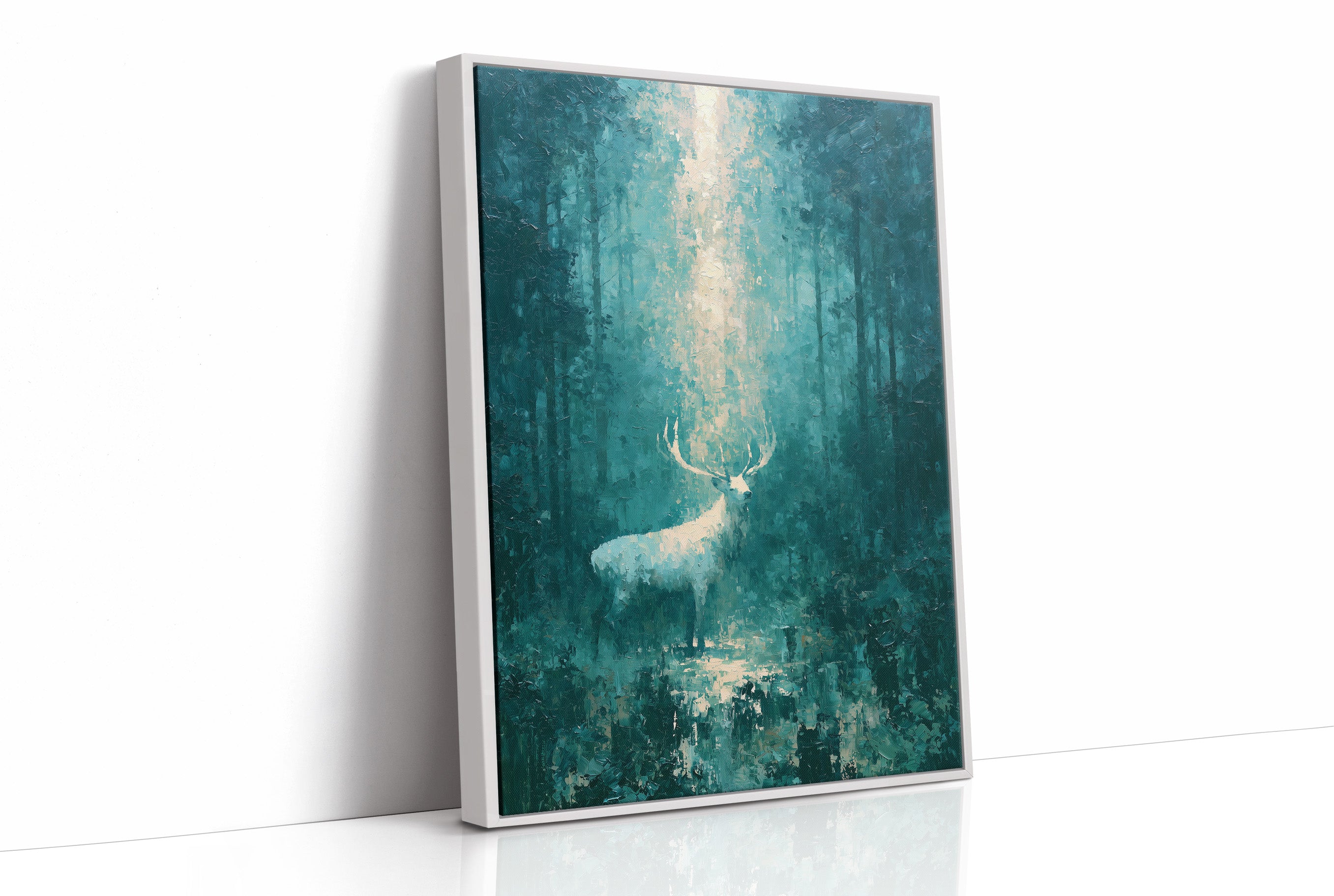 White Stag in the Emerald Glow