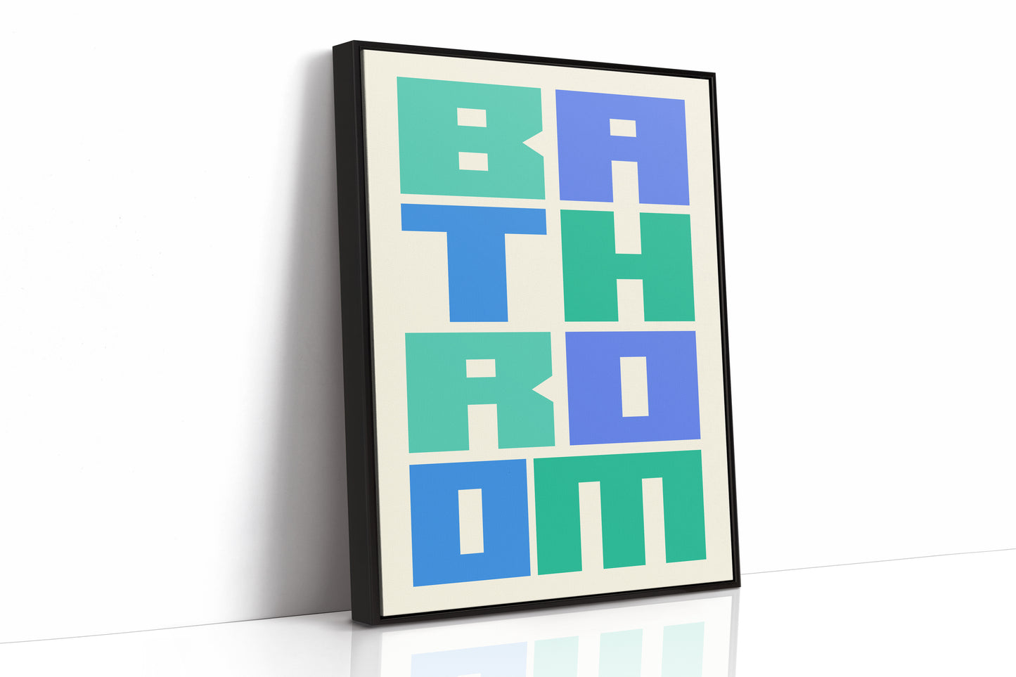 Geometric Letters Dance In Mint Blue