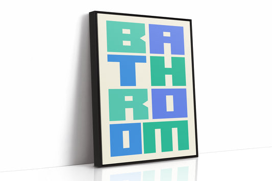 Geometric Letters Dance In Mint Blue