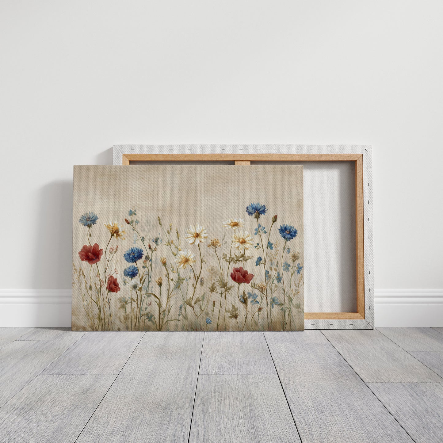 Field Blooms On Vintage Canvas