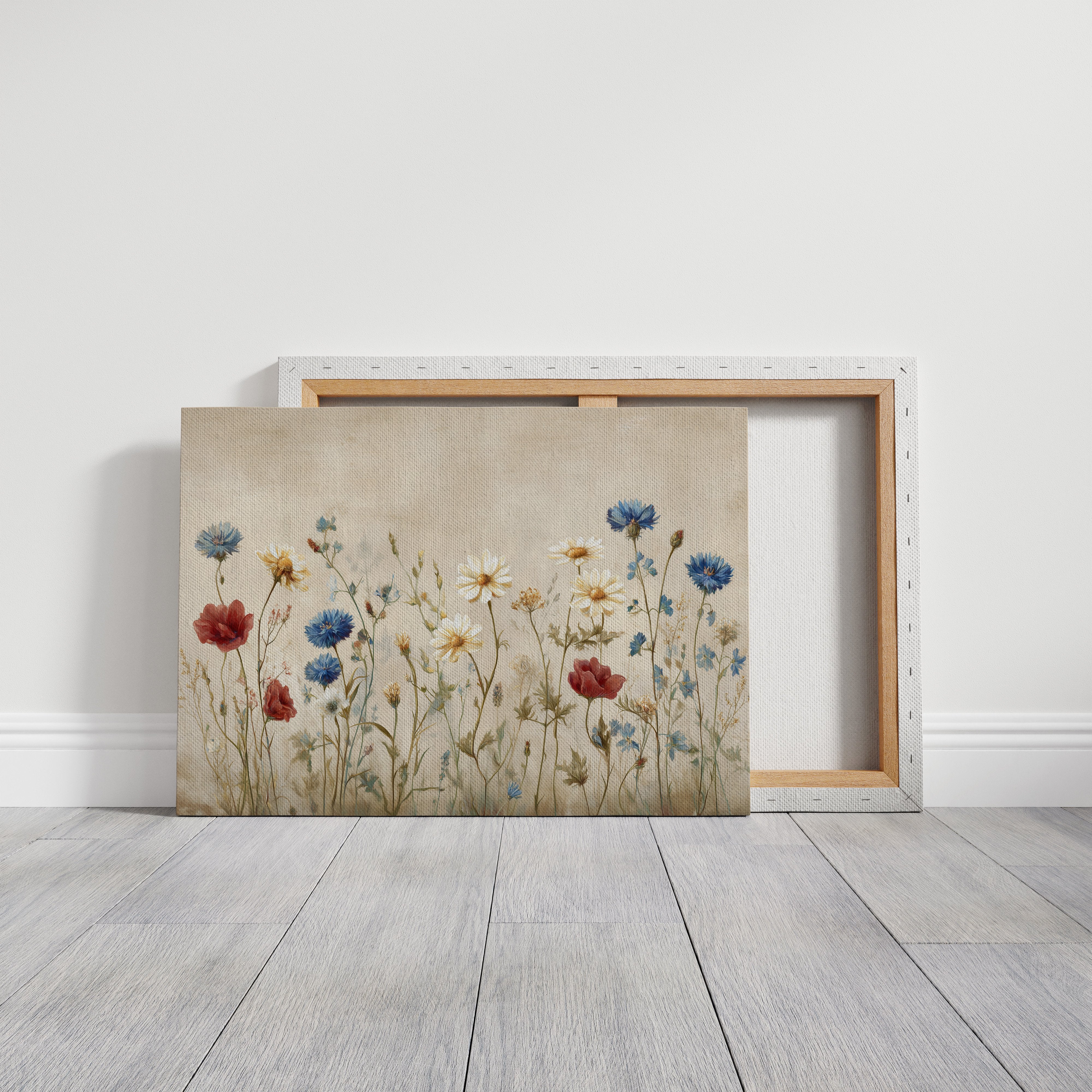 Field Blooms On Vintage Canvas