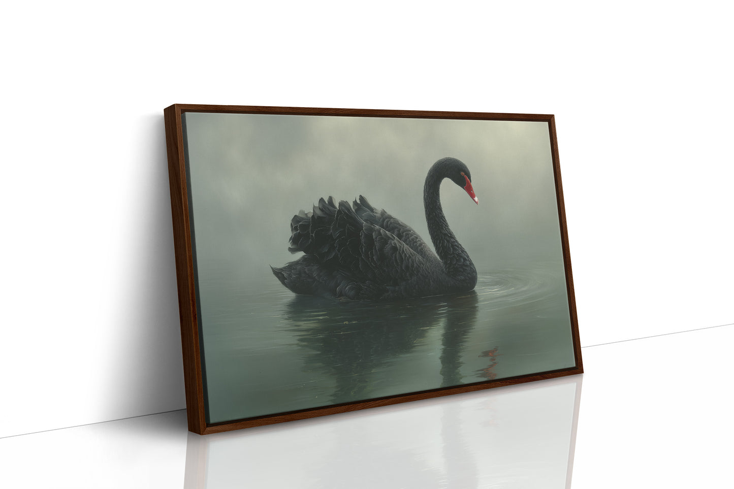 Elegant Glide Through Misty Waters