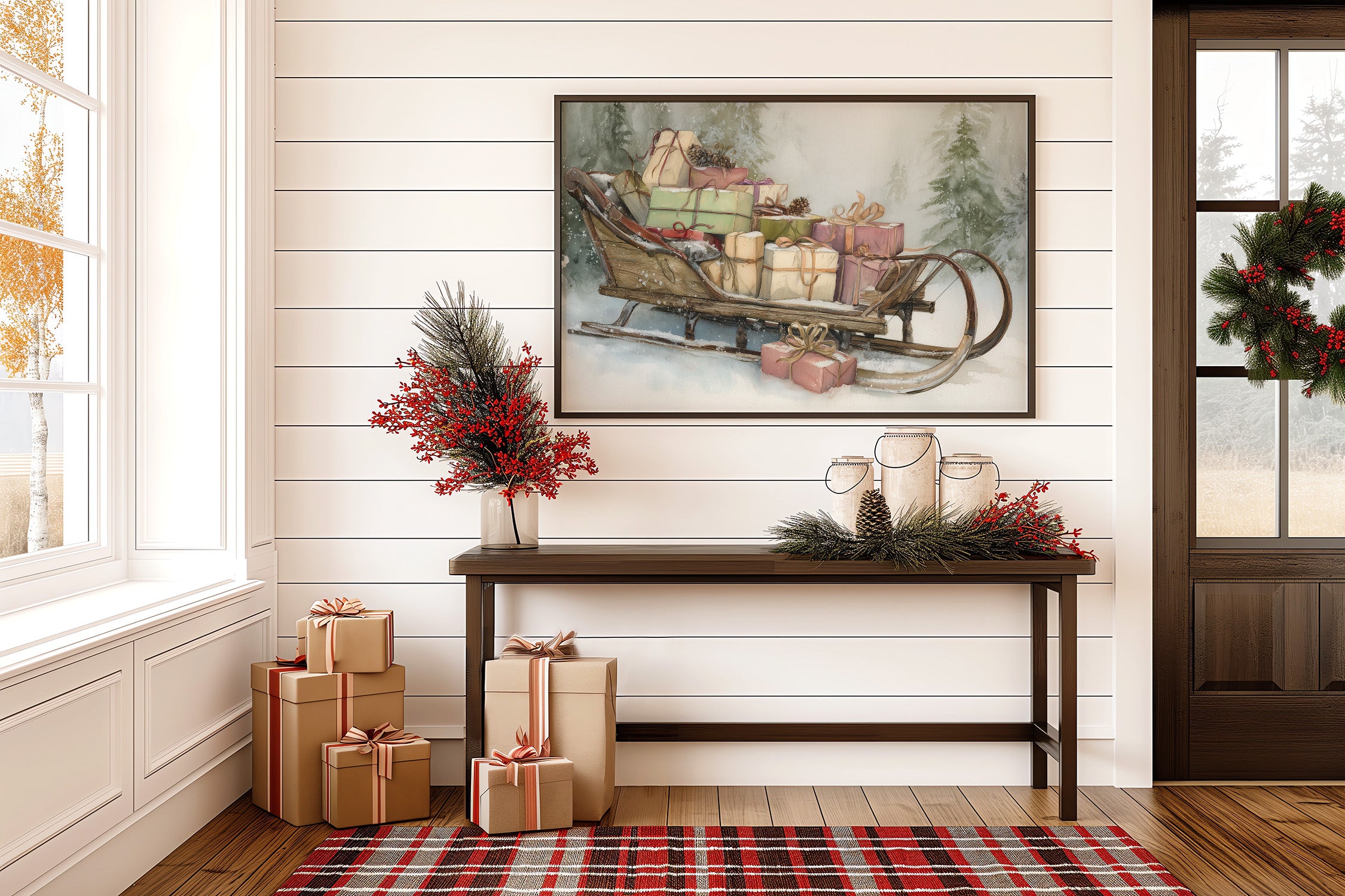 Vintage Sleigh Carries Winter's Promises